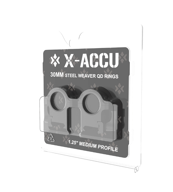 Vector Optics 30mm Steel Weaver QD Rifle Scope Rings - 1.25" Medium Profile