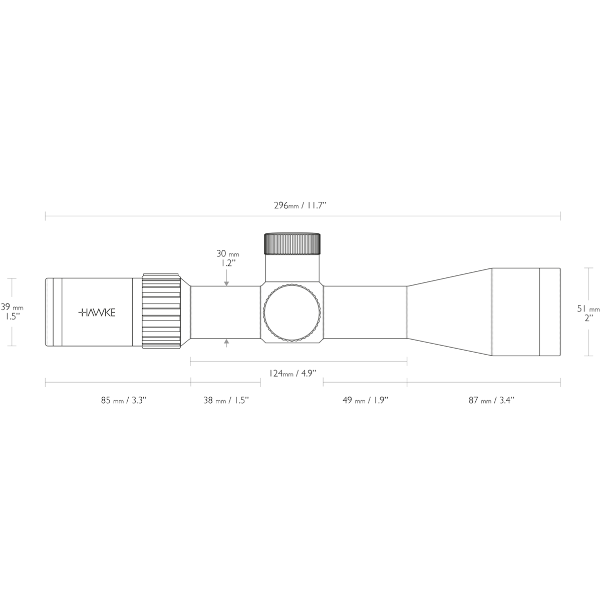 Hawke AIRMAX 30 SF COMPACT 4-16x44 AMX IR Rifle Scope