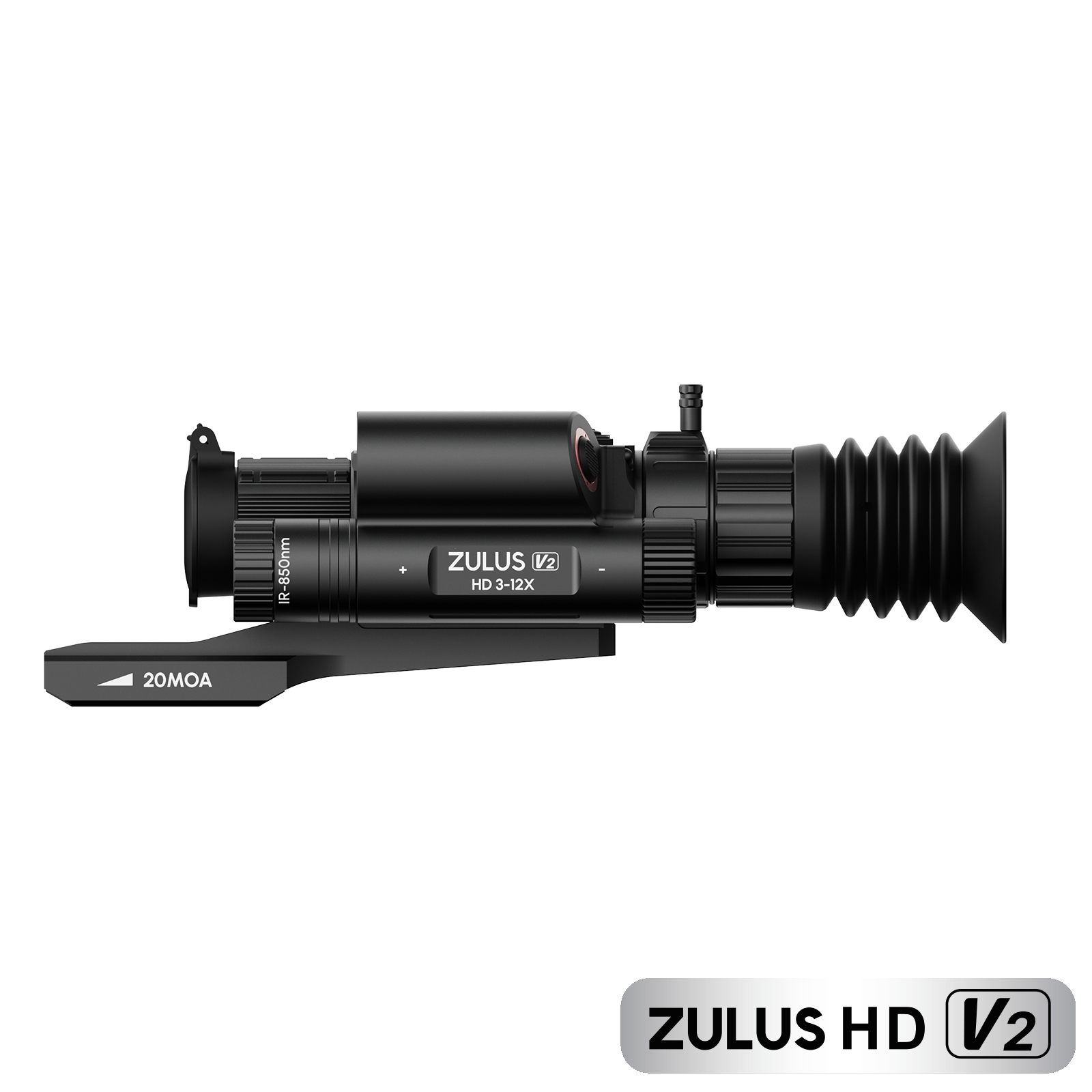 DNT Optics ZULUS HD ZHD312R V2 - 3-12X Digital Night Vision Scope With LRF And Ballistic Calculator (Includes PM20L Picatinny Rail)