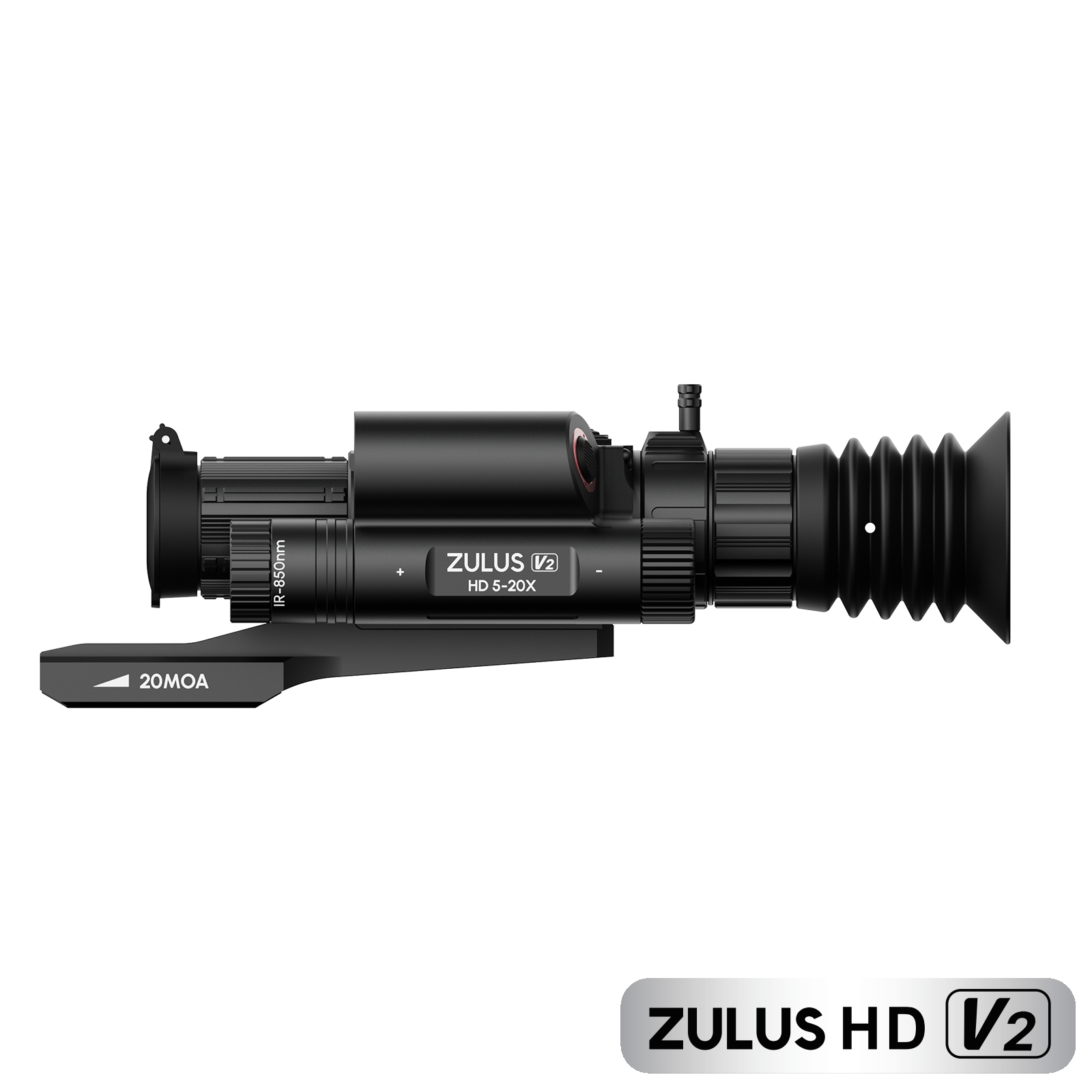 DNT Optics ZULUS HD ZHD520R V2 - 5-20X Digital Night Vision Scope With LRF And Ballistic Calculator (Includes PM20L Picatinny Rail)