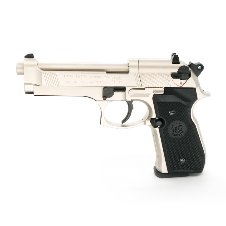 Pre-Owned Umarex Beretta M92FS Nickel w/ Black Grips - .177 Pellet Air Pistol - ARWPO17