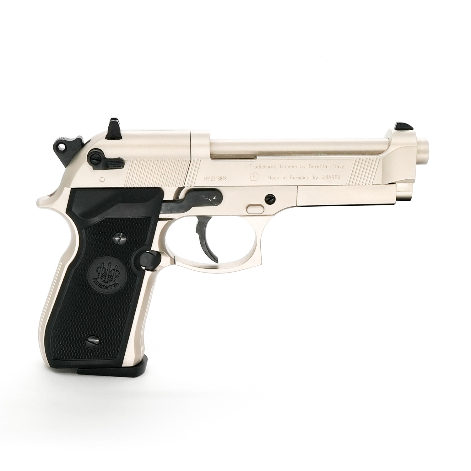 Pre-Owned Umarex Beretta M92FS Nickel w/ Black Grips - .177 Pellet Air Pistol - ARWPO17