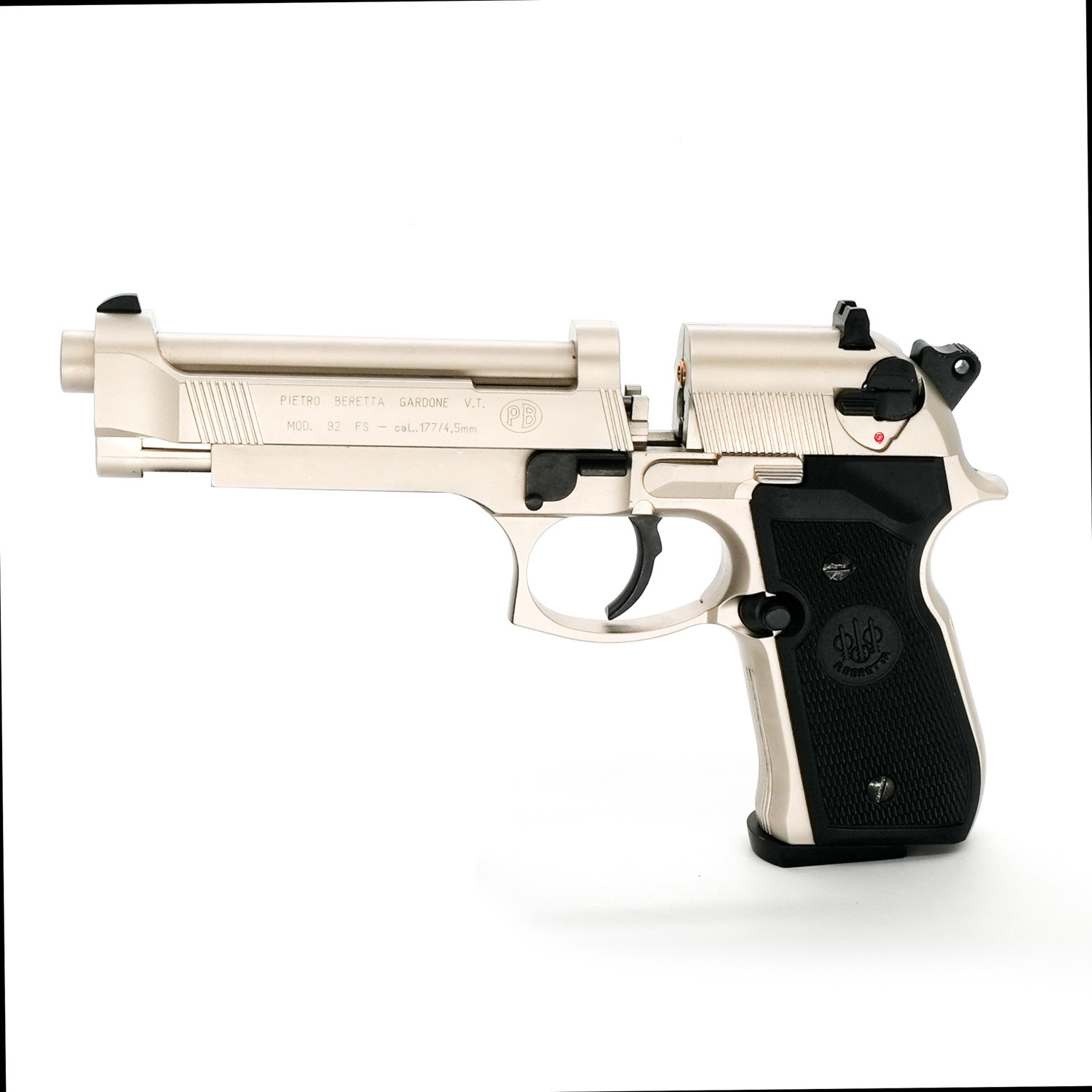 Pre-Owned Umarex Beretta M92FS Nickel w/ Black Grips - .177 Pellet Air Pistol - ARWPO17