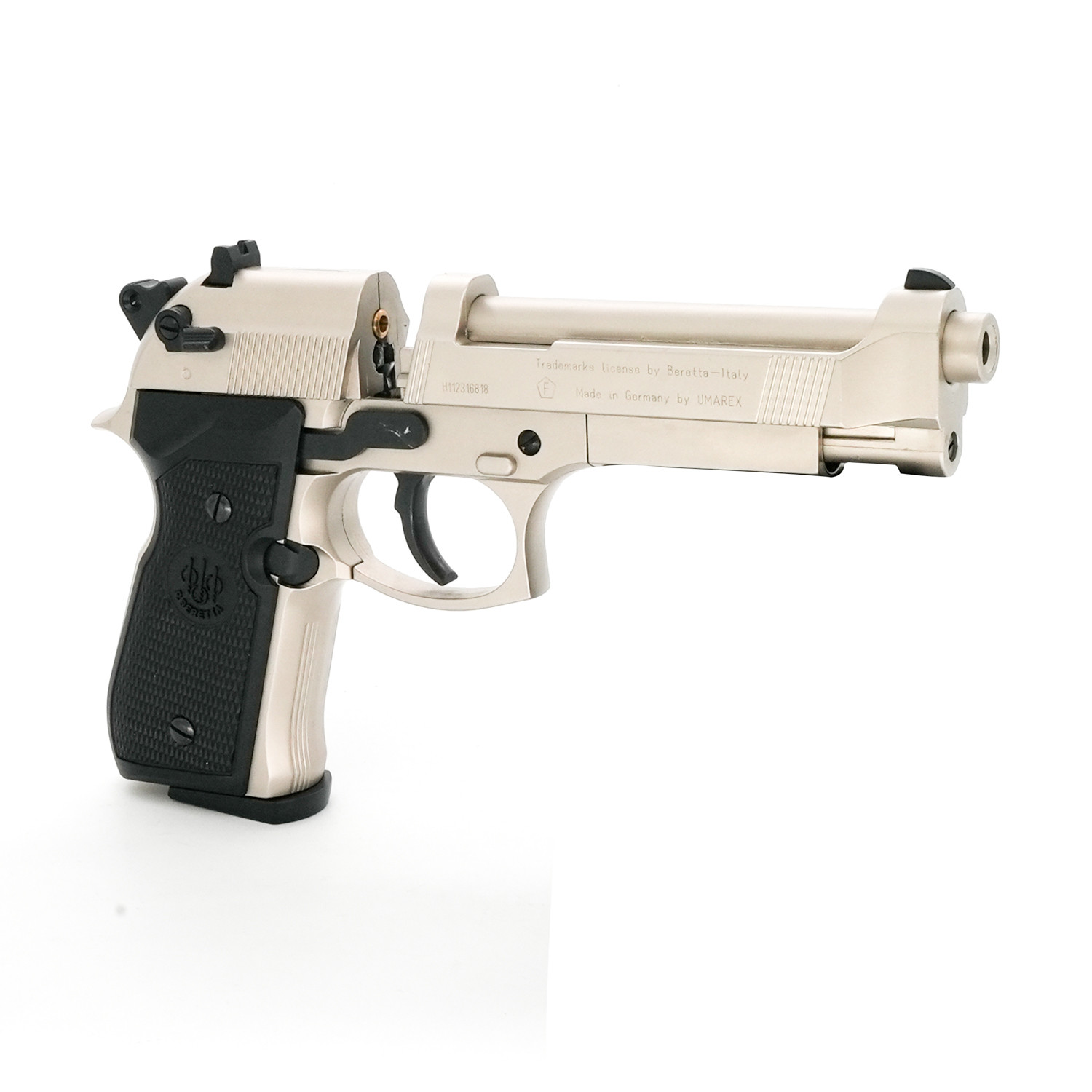 Pre-Owned Umarex Beretta M92FS Nickel w/ Black Grips - .177 Pellet Air Pistol - ARWPO17