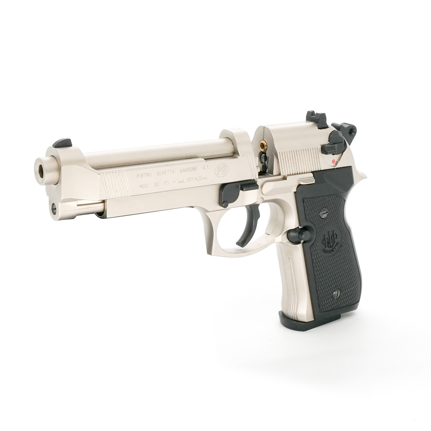 Pre-Owned Umarex Beretta M92FS Nickel w/ Black Grips - .177 Pellet Air Pistol - ARWPO17