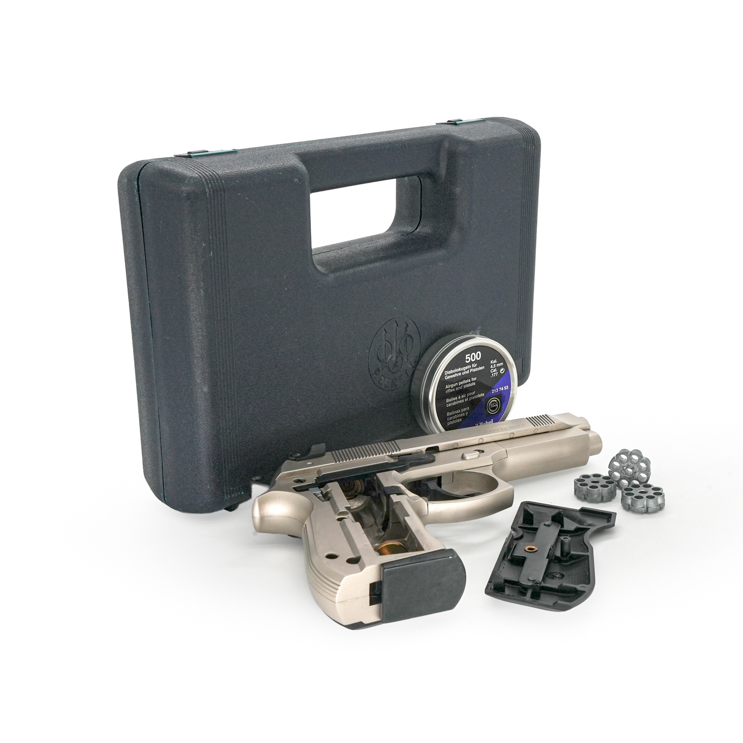 Pre-Owned Umarex Beretta M92FS Nickel w/ Black Grips - .177 Pellet Air Pistol - ARWPO17