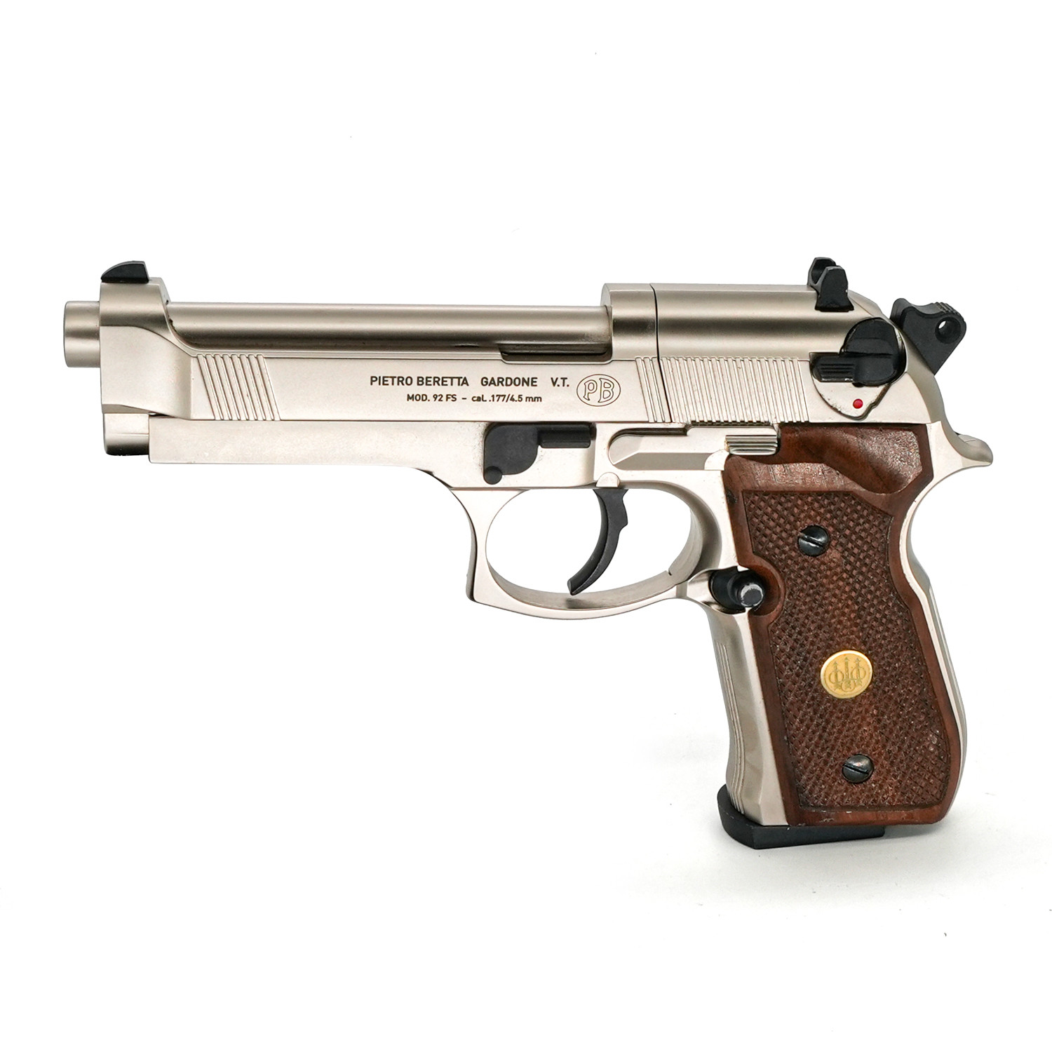 Pre-Owned Umarex Beretta M92FS Nickel w/ Wooden Grips - .177 Pellet Air Pistol - ARWPO18