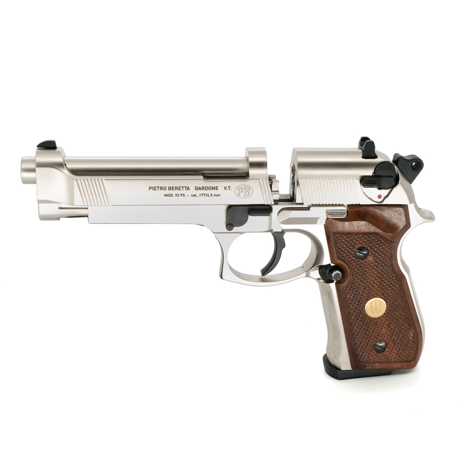 Pre-Owned Umarex Beretta M92FS Nickel w/ Wooden Grips - .177 Pellet Air Pistol - ARWPO18