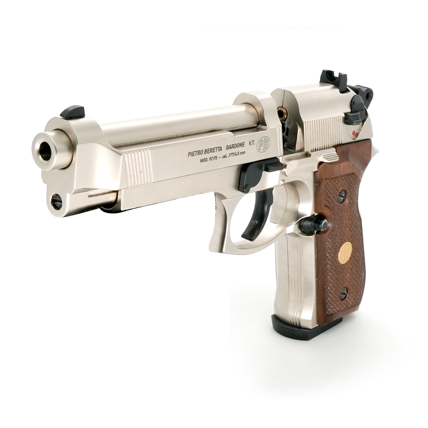 Pre-Owned Umarex Beretta M92FS Nickel w/ Wooden Grips - .177 Pellet Air Pistol - ARWPO18