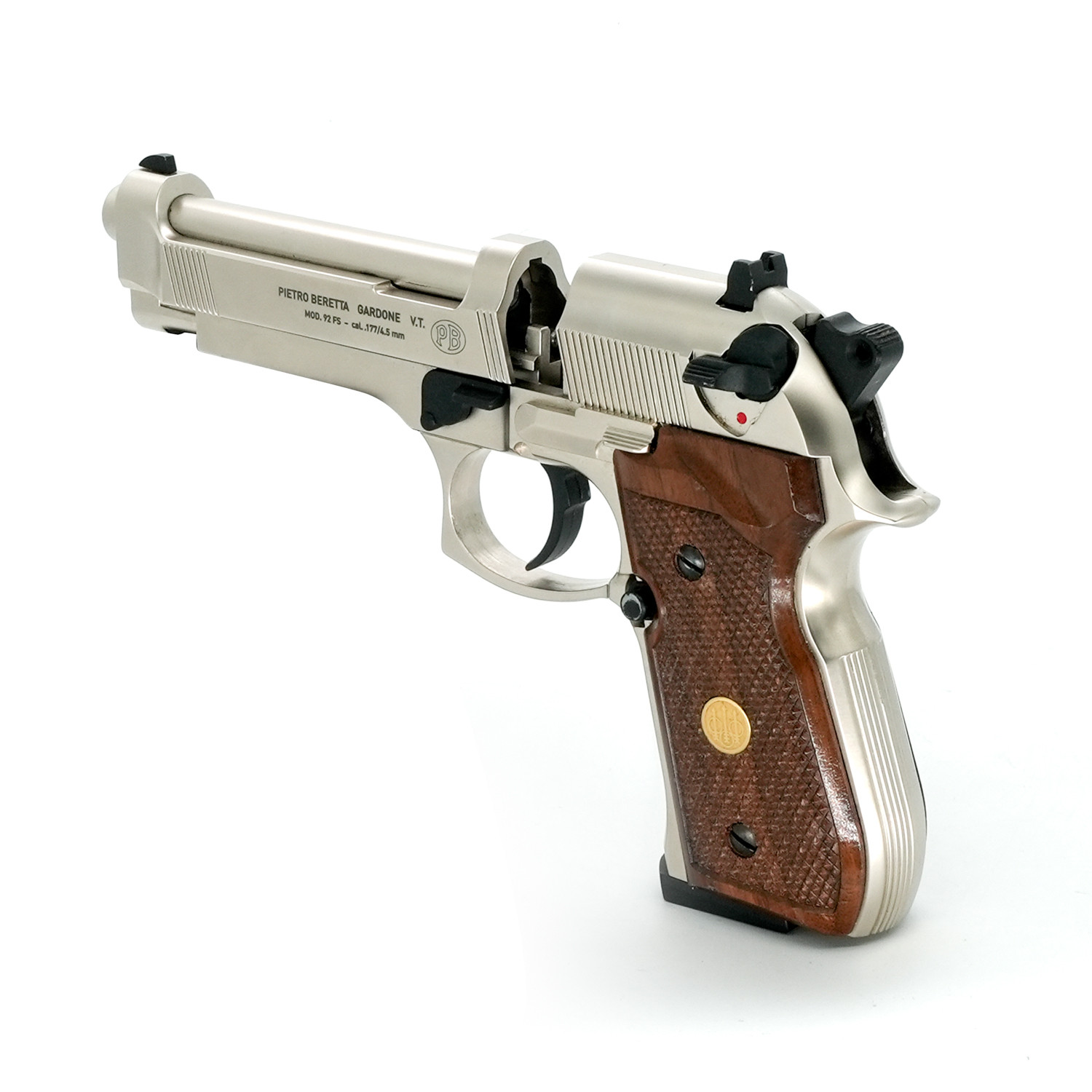 Pre-Owned Umarex Beretta M92FS Nickel w/ Wooden Grips - .177 Pellet Air Pistol - ARWPO18