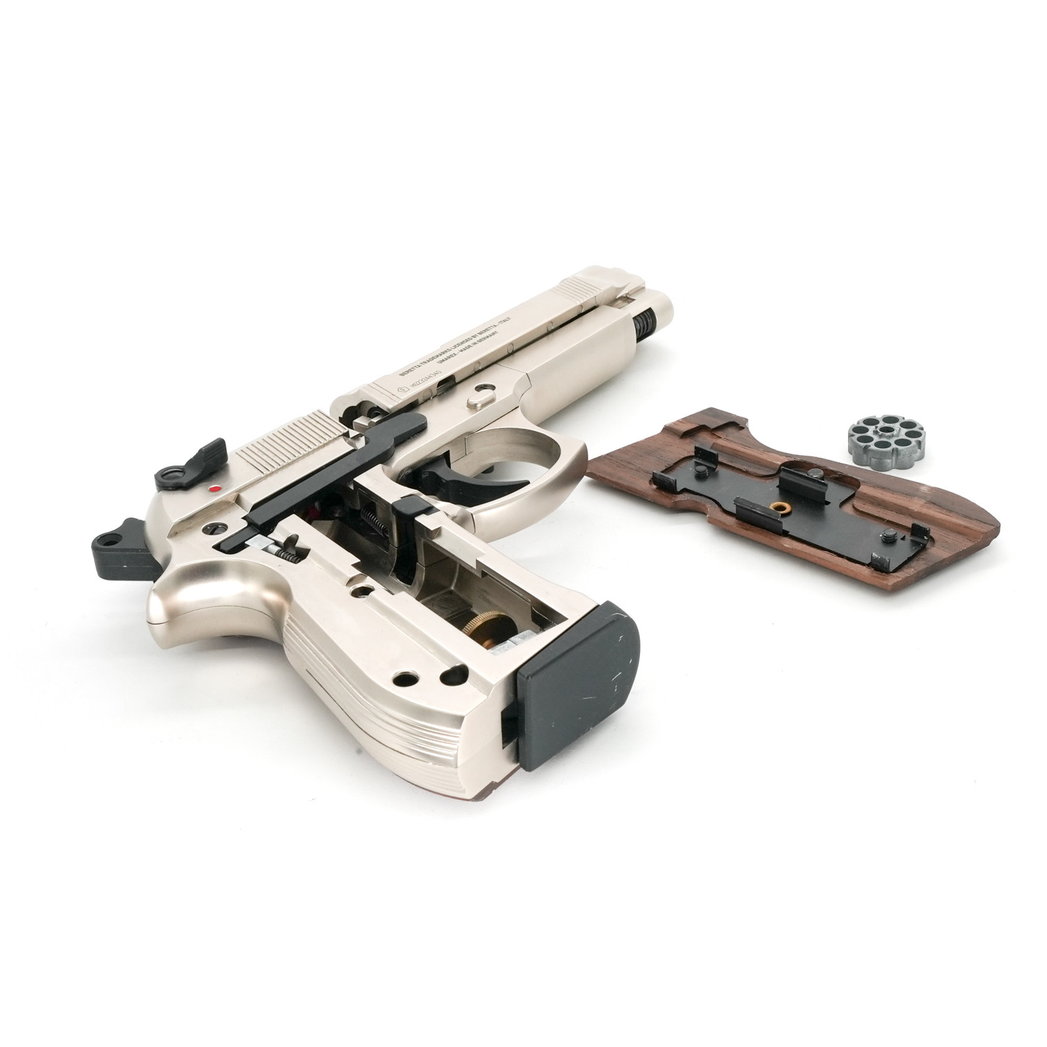 Pre-Owned Umarex Beretta M92FS Nickel w/ Wooden Grips - .177 Pellet Air Pistol - ARWPO18