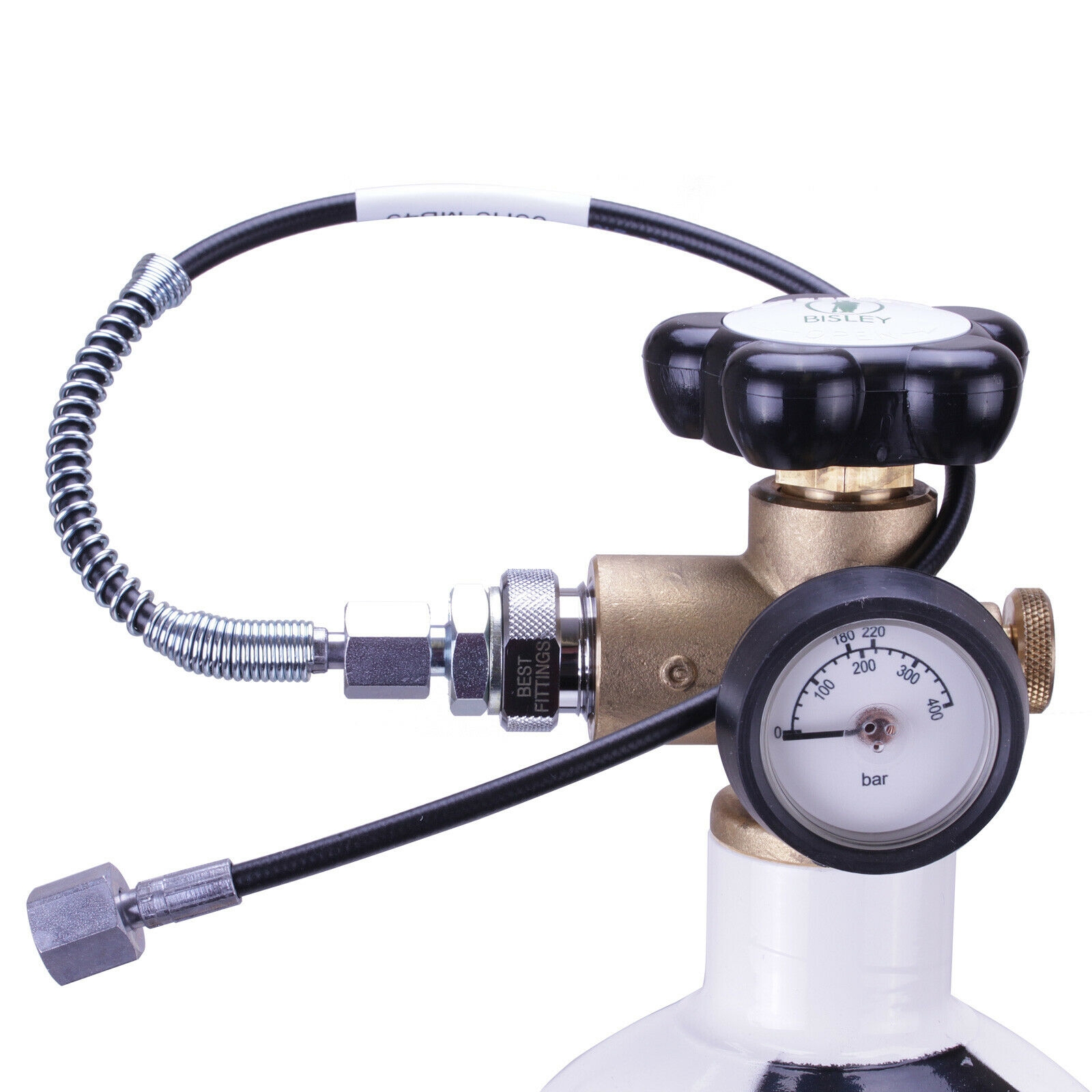 Best Fittings 3.0 Ltr 300BAR Carbon Composite "BLING" Cylinder with Bisley Charging Valve and 450mm Ultima hose