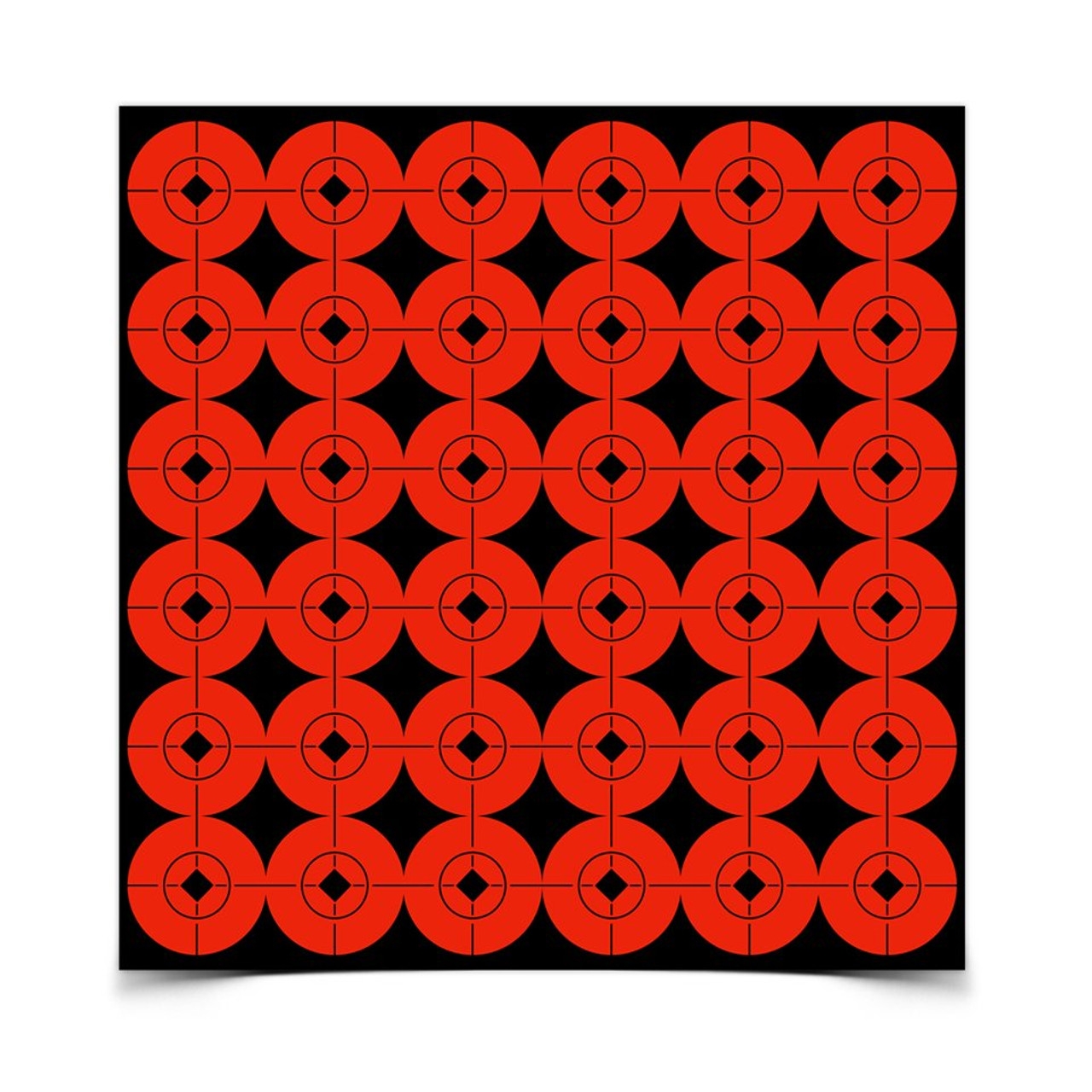 Birchwood Self Adhesive Orange 1" Target Spots - 360 Targets (10 Sheets of 36 Targets)