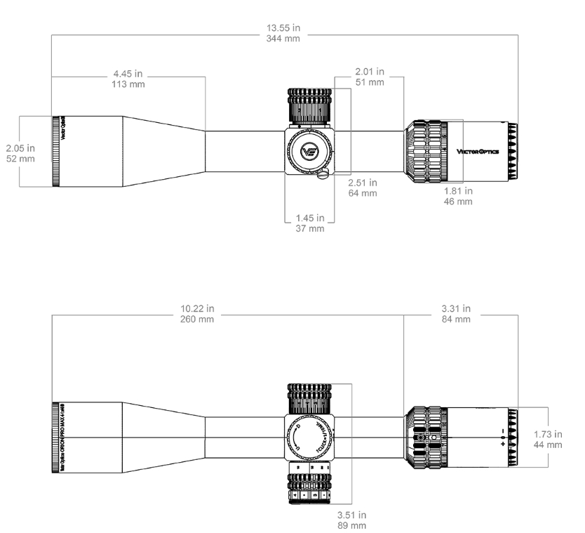 Vector Optics Orion Pro Max 4-16x44 SFP HD VOR-7 1/10MIL 30mm Rifle Scope