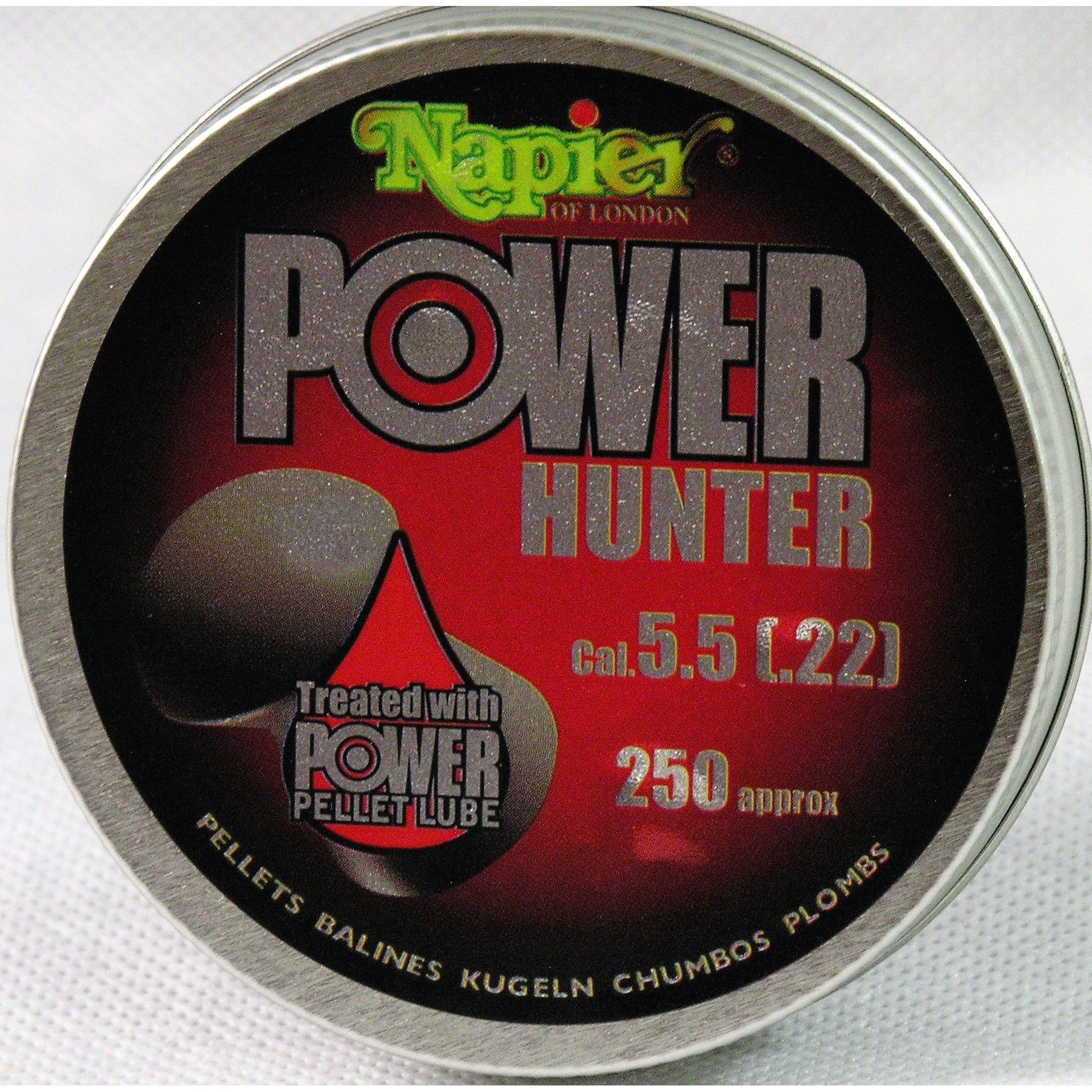 Napier Tin of 250 .22 Power Pellets