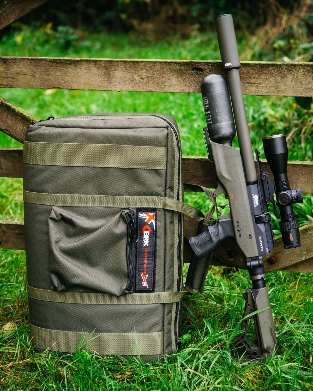 BRK Brocock Pathfinder XR OD Green Air Rifle with Folding Stock and Carry Bag