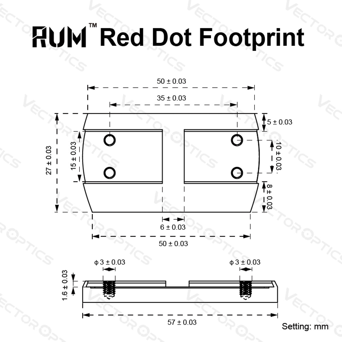 Vector Optics VictOptics SRD 1x20 3MOA Quick Detach Picatinny Reflex Sight with Riser Mount