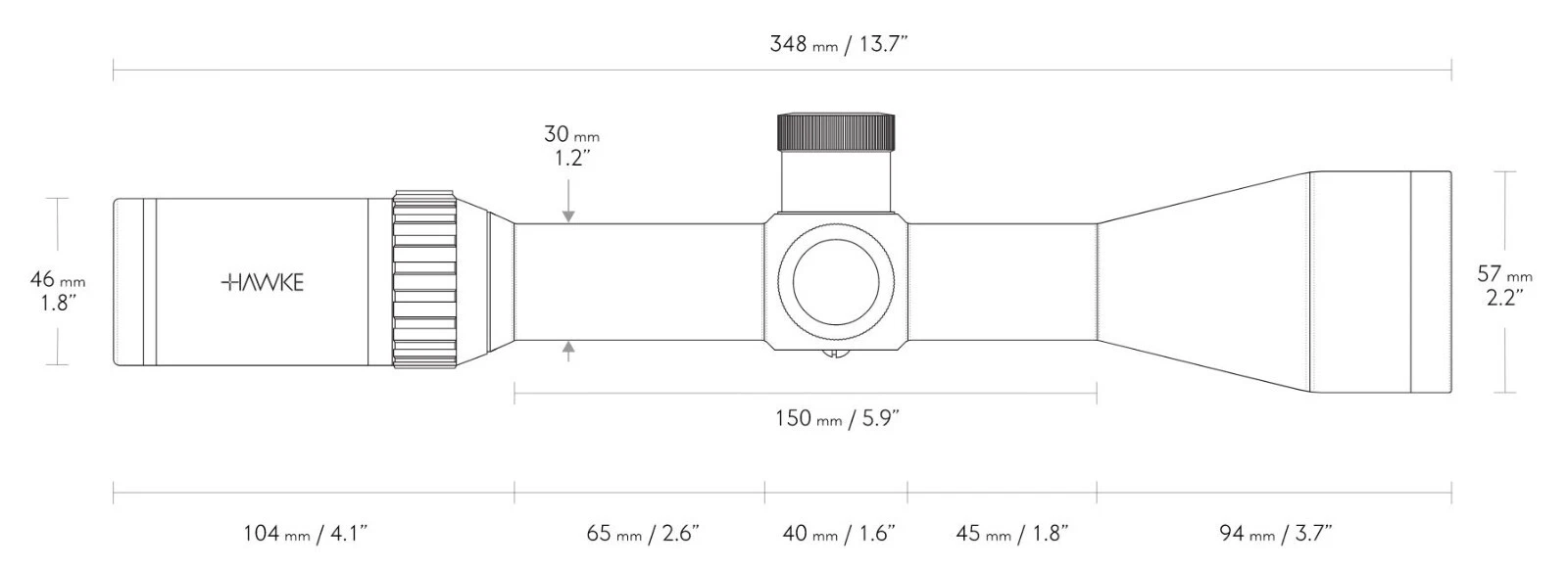 Hawke Vantage 30 WA FFP 4-16x50 Half Mil Dot IR Reticle 30mm Rifle Scope