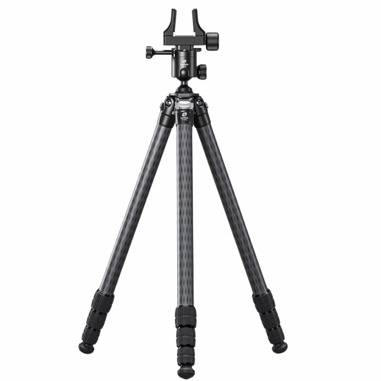 Leofoto SA Series TALL SA-324CL 10 Layer Carbon Tripod with MK-40 40mm Ballhead w/ 3 way Locking and GS-3 Weapon Clamp Heavy Duty Support System - Max load ; 15kg, Min 240mm to Max 1850mm