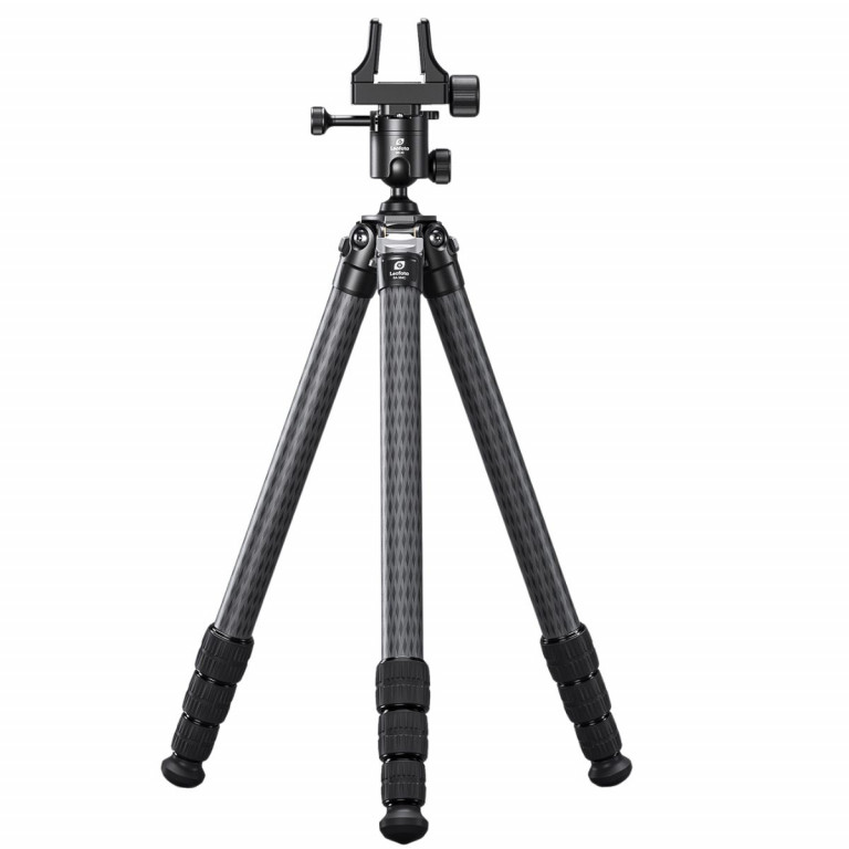 Leofoto SA Series SA-364C 10 Layer Carbon Tripod with MK-40 40mm Ballhead w/ 3 Way Locking and GS-3 Weapon Clamp Heavy Duty Support System - Max load ; 20kg, Min 275mm to Max 1750mm