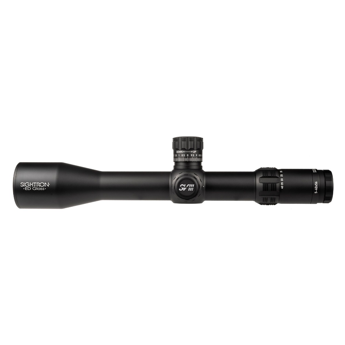 Sightron SVIII ED 5-40x56 FFP Zero Stop 0.1 Mrad Illuminated LRM Rifle Scope