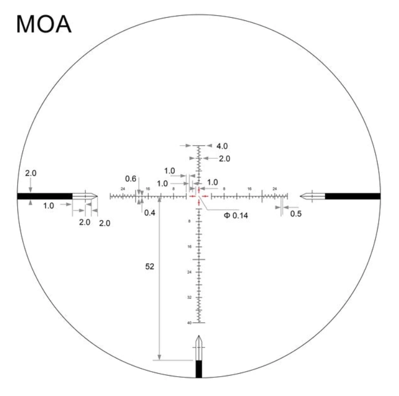 Arken Optics EPL4 4-16x44 FFP VHR Illuminated 30mm Rifle Scope-MOA