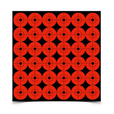 Birchwood Self Adhesive Orange 1" Target Spots - 360 Targets (10 Sheets of 36 Targets)