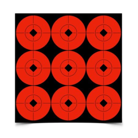Birchwood Self Adhesive Orange 2" Target Spots - 90 Targets (10 Sheets of 9 Targets)