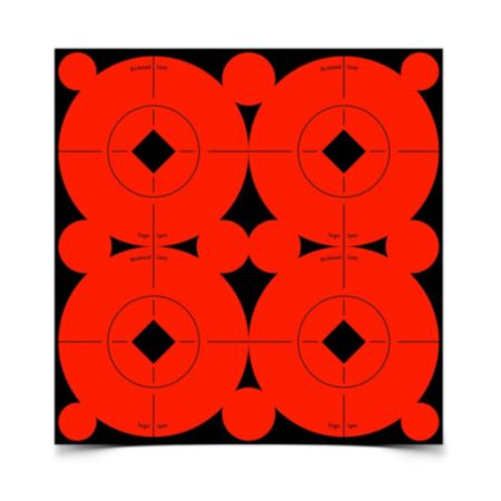 Birchwood Casey Self Adhesive Orange 3" Target Spots - 40 Targets / 100 Pasters (10 Sheets of 4 Targets)