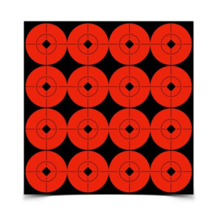 Birchwood Self Adhesive Orange 1.5" Target Spots - 160 Targets (10 Sheets of 16 Targets)