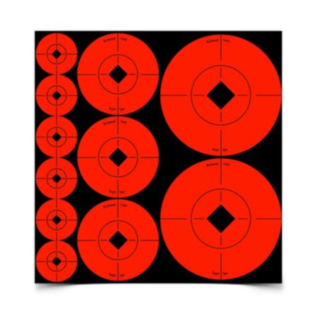 Birchwood Casey Self Adhesive Orange Target Spots - 10 Sheet Pack of Assorted Sizes